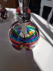 colourful butterfly soap/lotion 330ml glass pump dispenser