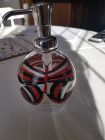 red &amp; black butterfly soap/lotion 330ml glass pump dispenser