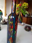 painted textured wine bottle with cork battery operated fairy bottles