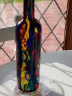 painted textured wine bottle with cork battery operated fairy bottles