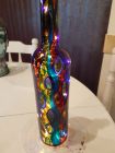 painted textured wine bottle with cork battery operated fairy bottles