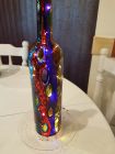 painted textured wine bottle with cork battery operated fairy bottles