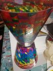 conical lantern/ice bucket chakra stained glass effect candle lantern