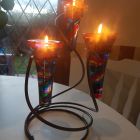 triple tealight holder and stand