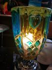 custom lamp yellow gold and greens