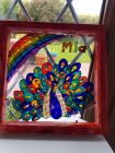 personalised named sun catcher/picture in boxed frame