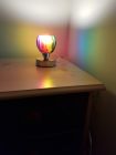 small touch lamp total height approx 12cm painted with chakra colours and Reiki love