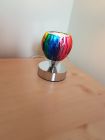 small touch lamp total height approx 12cm painted with chakra colours and Reiki love