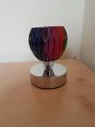 small touch lamp total height approx 12cm painted with chakra colours and Reiki love