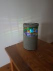 concrete effect base with glass upper solar lamp painted with Reiki love and chakra colours