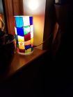 2nd stained glass effect corded light with chakra colours and Reiki love