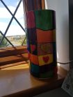 2nd stained glass effect corded light with chakra colours and Reiki love