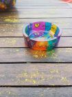 painted glass ashtray after 12 months on outside table
