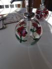 red roses 330ml pump action glass lotion/soap dispenser