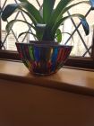 chakra painted glass bowl planter
