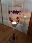 50cm tall red roses wine glass centre piece