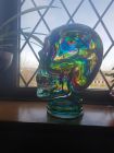 funky rainbow glass skull