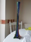 square lily vase with the 4 sides painted with different chakra colours